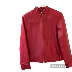 COPY - COPY - Petite Sophisticate Red Leather Jacket PS